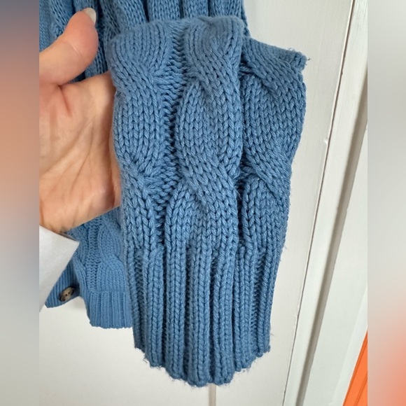Cozy Blue Cable Knit Cardigan - Picture 5 of 7